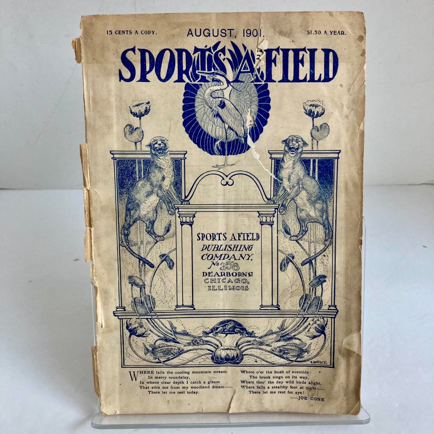 RARE 1901 Sports Afield Magazine August 1901 Antique Hunting Fishing