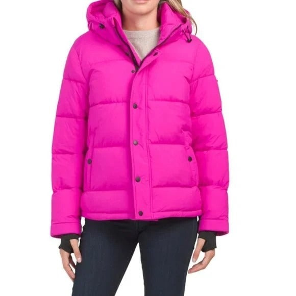 BCBG MaxAzria Magenta Bright Pink Puffer Jacket Size Large