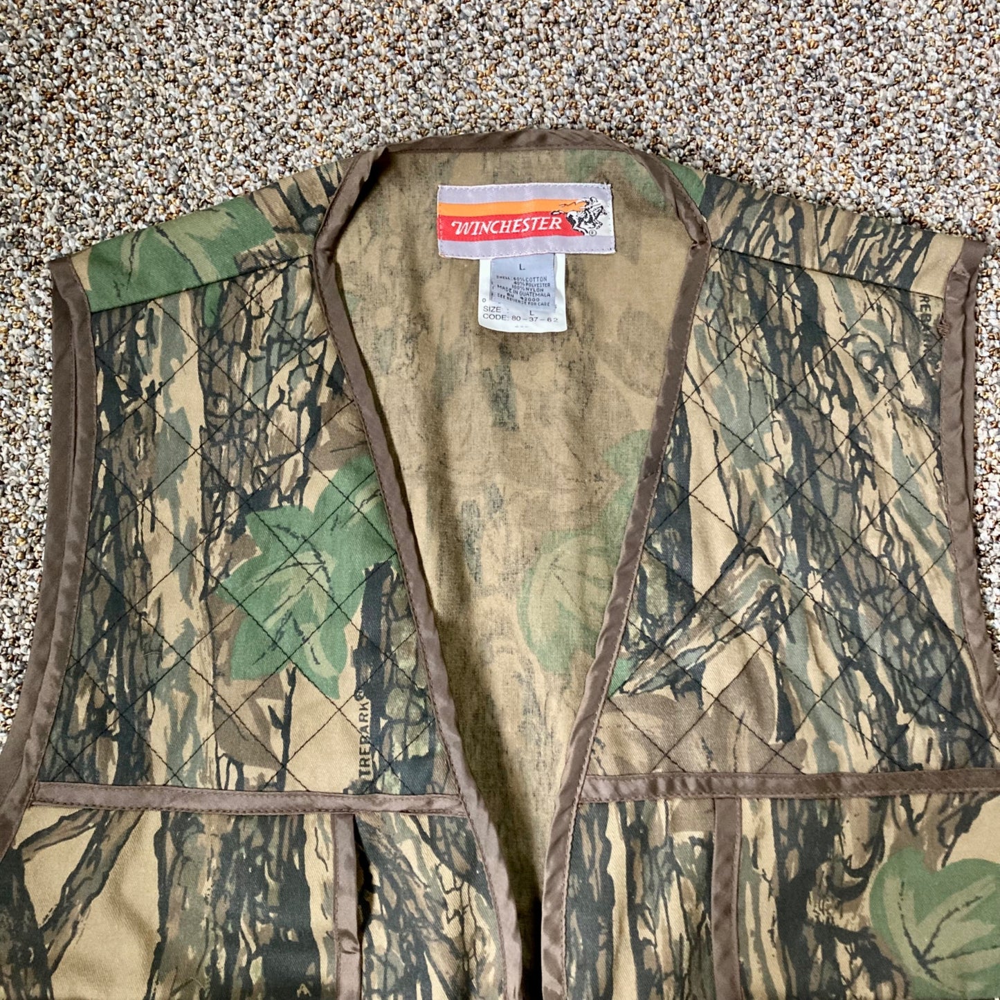 Vintage Winchester Hunting Vest Upland Game Bird Conceal Camoflage Size L