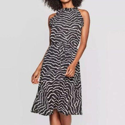 Who What Wear Zebra Print Chiffon Sheath Dress