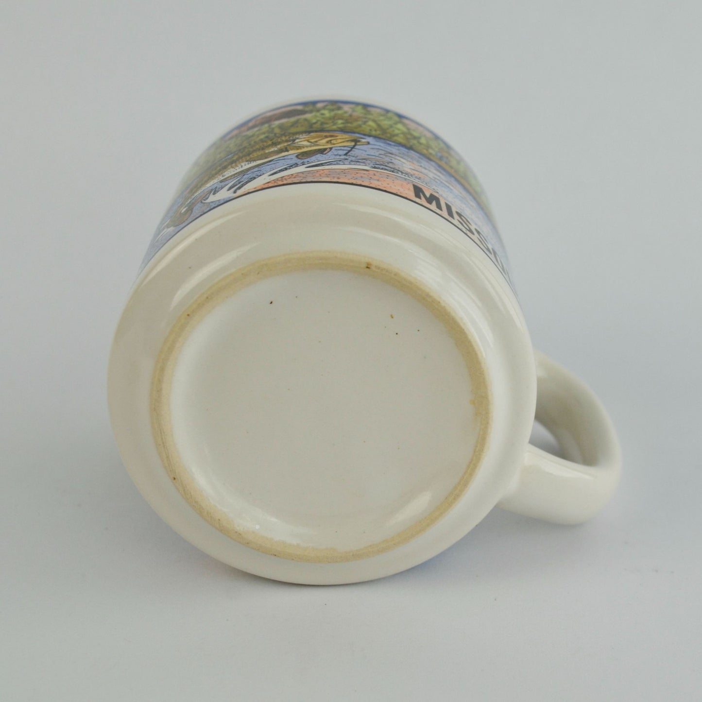 Missouri Coffee Mug Vintage Fish Boat Cabin Teal Interior
