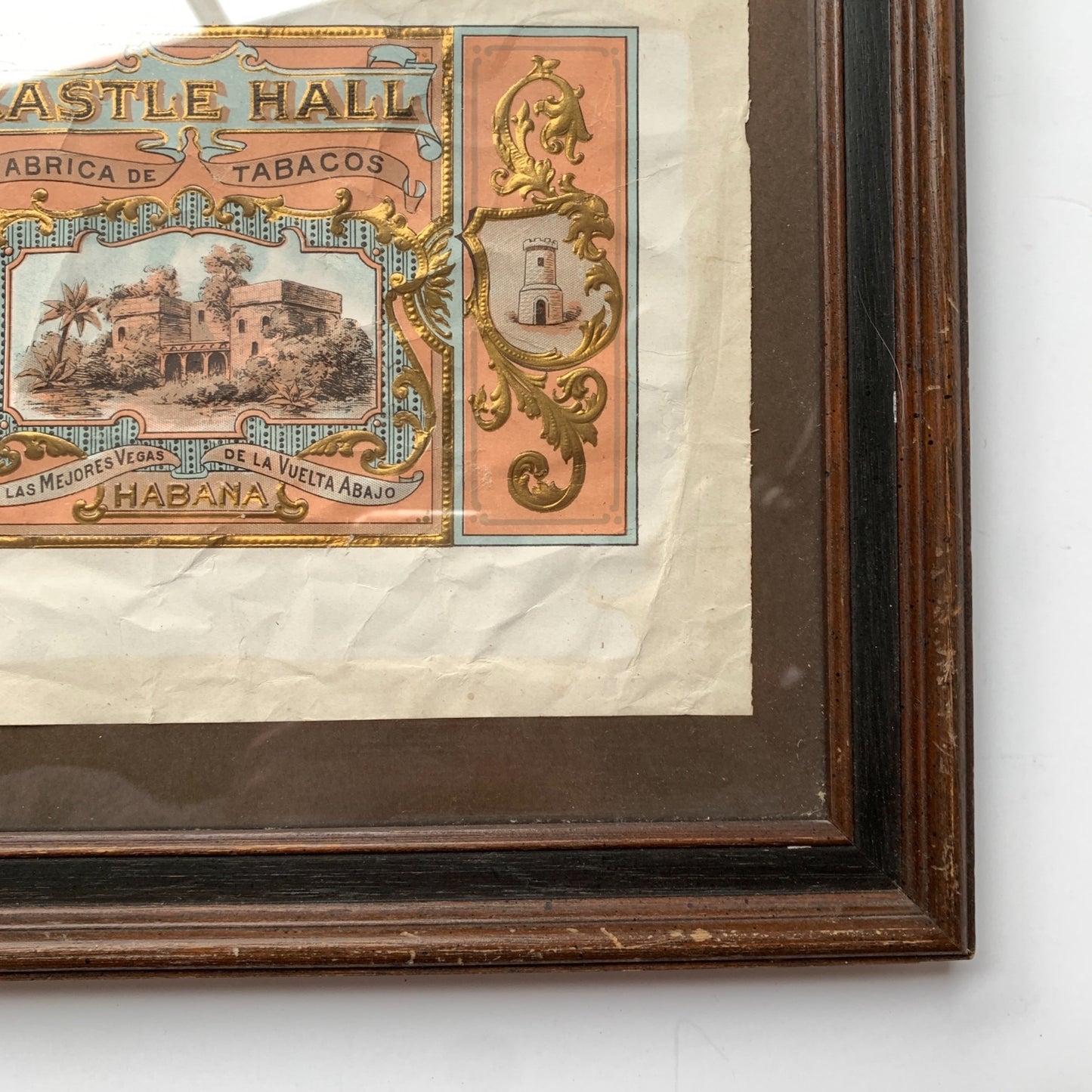 Castle Hall Habana Cigar Box Label Framed Vintage