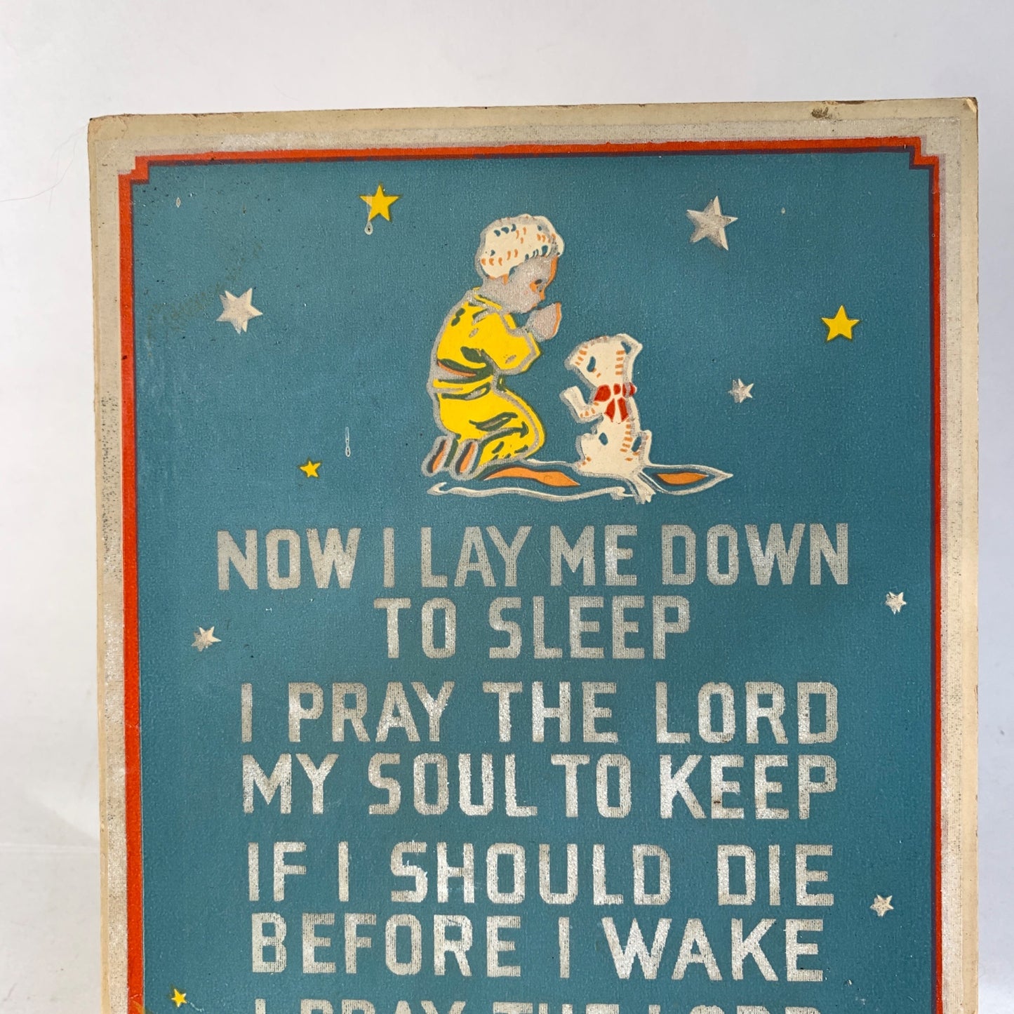 Vintage Bedtime Prayer Child & Dog