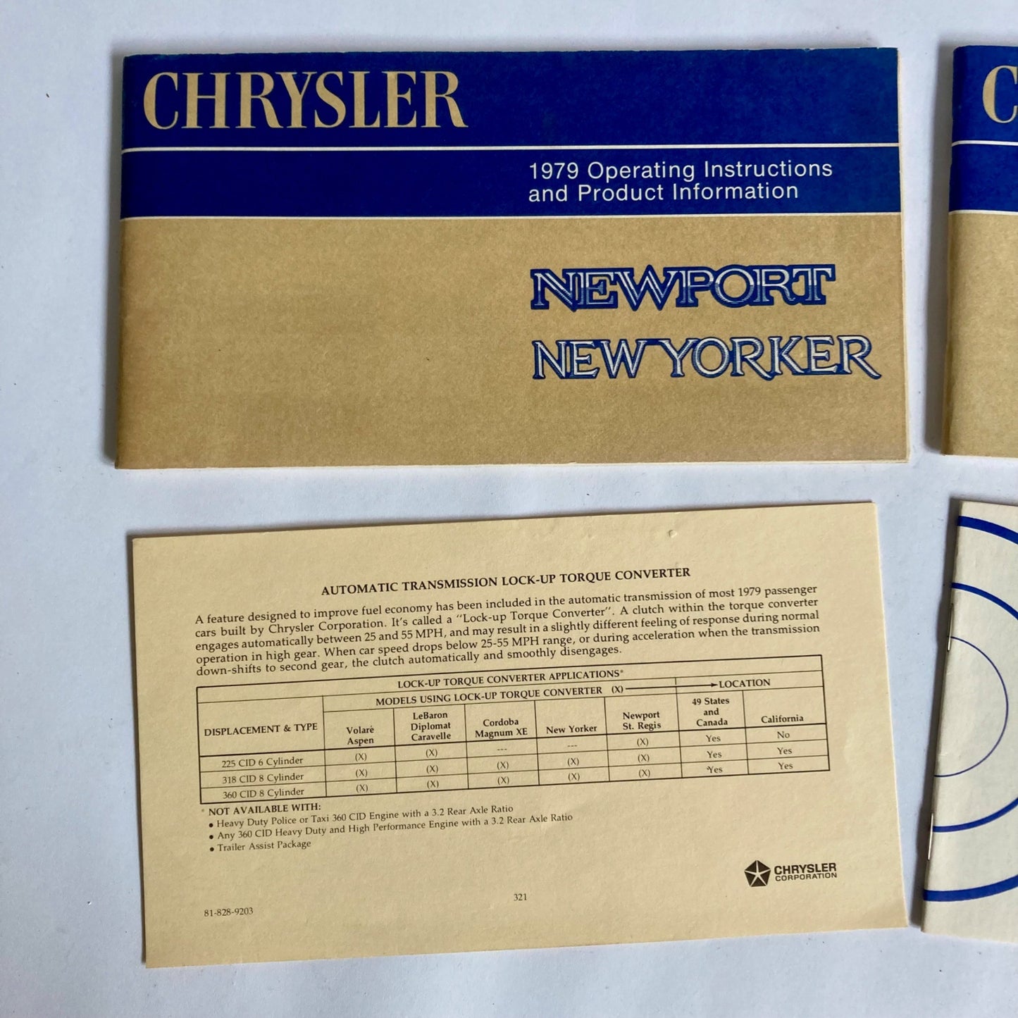 1979 Chrysler Newport New Yorker Operating Instructions Manual & Sound Systems