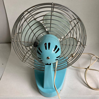 Vintage Superior Electric Products Turquoise Blue Fan 8" Model 874