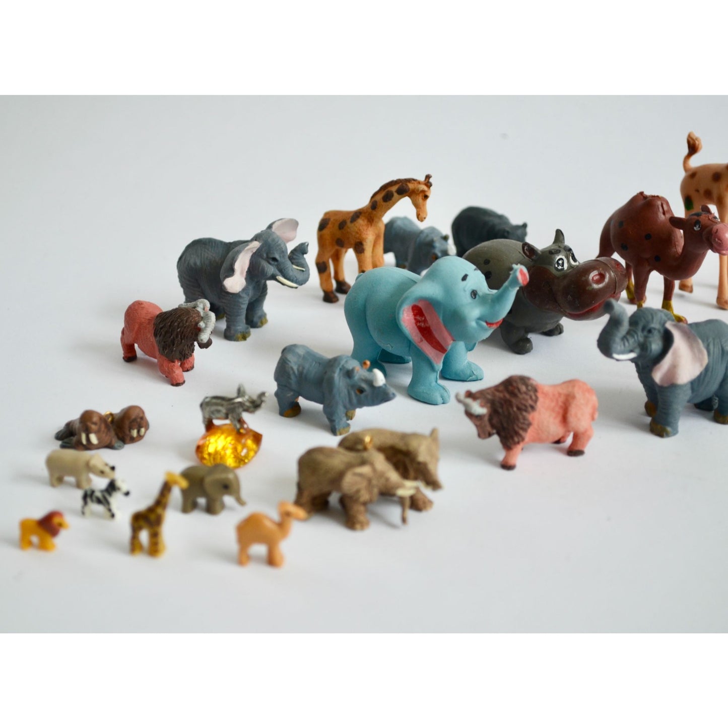 Large Lot Miniature Animal Figurines Toy Figures Hallmark Hong Kong Vintage