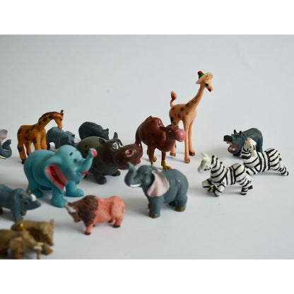Large Lot Miniature Animal Figurines Toy Figures Hallmark Hong Kong Vintage