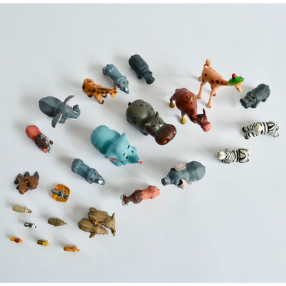Large Lot Miniature Animal Figurines Toy Figures Hallmark Hong Kong Vintage