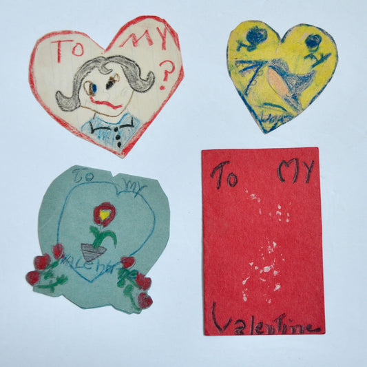 1930s Vintage HANDMADE OOAK Valentine Cards Unique Lot #7