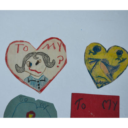 1930s Vintage HANDMADE OOAK Valentine Cards Unique Lot #7