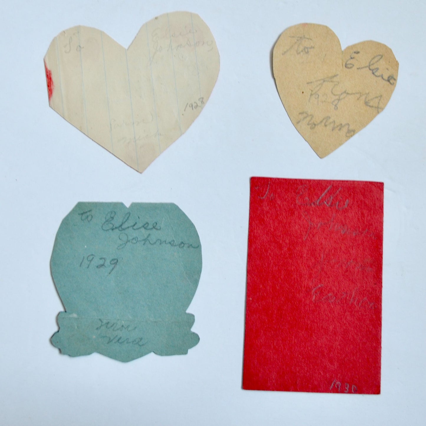 1930s Vintage HANDMADE OOAK Valentine Cards Unique Lot #7