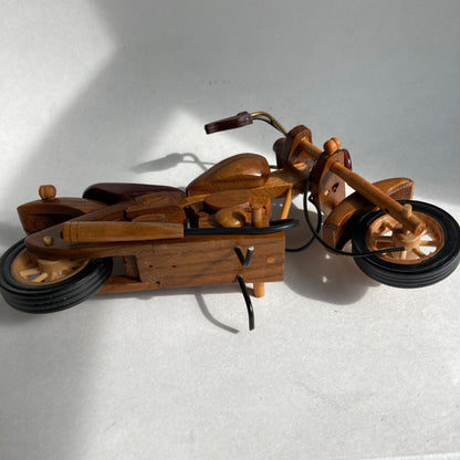Wood Harley Motorcycle Model Chopper Figurine