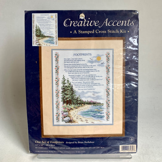 Creative Accents Cross Stitch Kit One Set of Footprints New