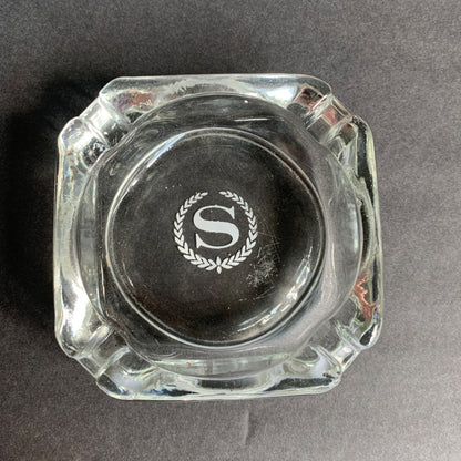 Vintage Sheraton Hotels Ashtray Clear Glass White Logo