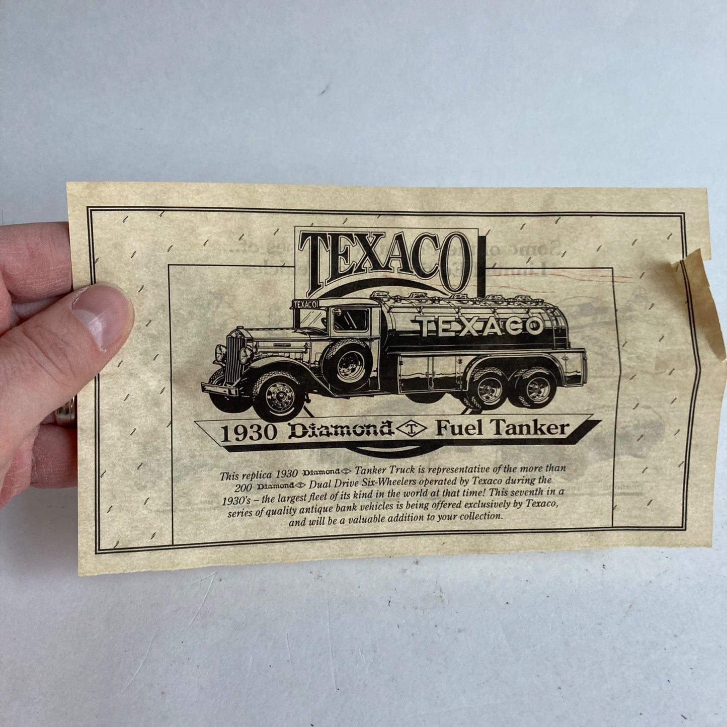 Vintage Ertl Texaco 1930 Diamond Fuel Tanker #7 Coin Bank w/ KEY!