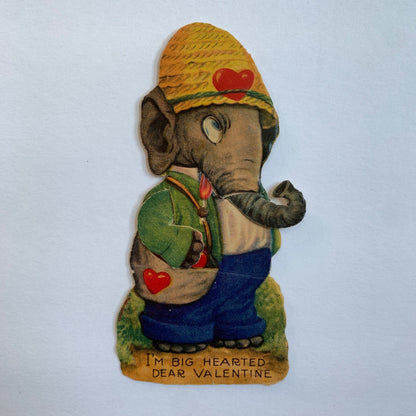 Vintage Articulating Valentine's Day Card Elephant