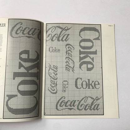 1983 Coca Cola Trademarks Symbols and Slogans Needlework Book Cross-Stitch Patterns