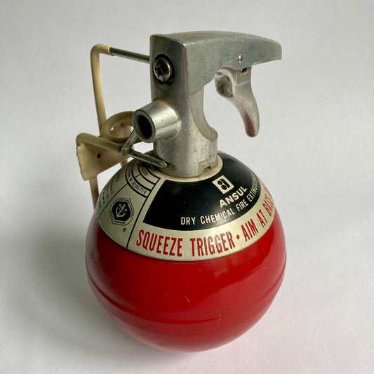 Vintage Ansul M 2-1/2 Fire Extinguisher Round Ball w/ Mount