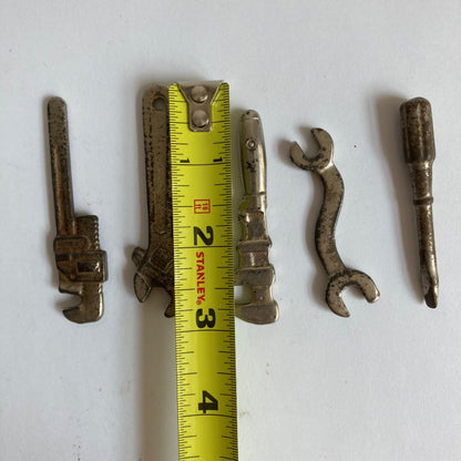 Lot 5 Vintage Miniature Metal Hand Tools Dollhouse Toy