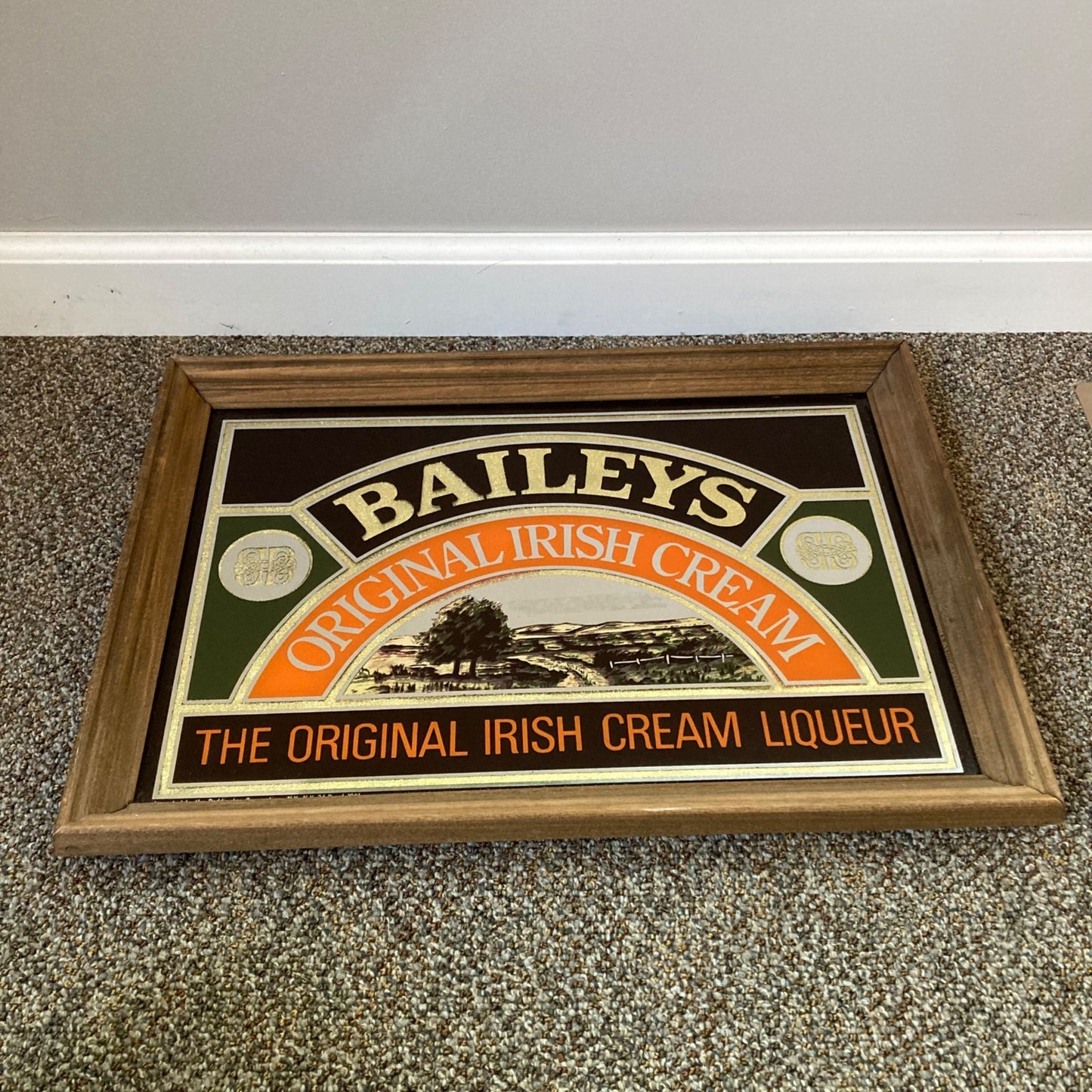 Vintage Baileys Original Irish Cream Liqueur Mirror Sign 14x20"