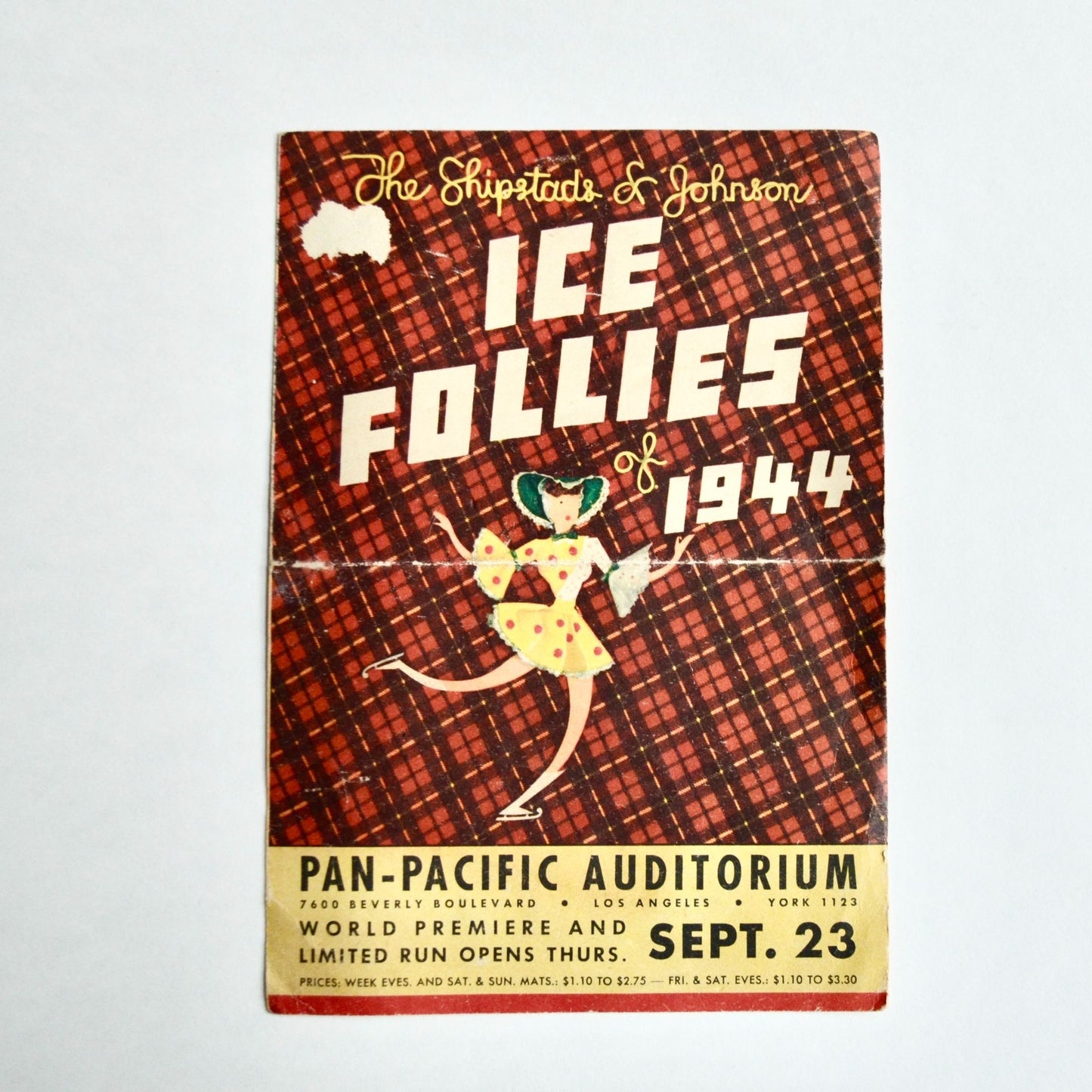 1944 Ice Follies Program Pan-Pacific Auditorium Los Angeles Vintage