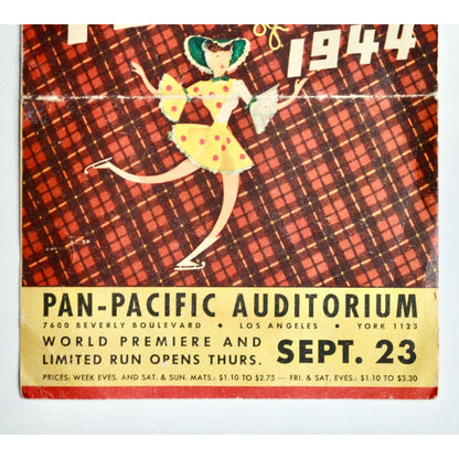 1944 Ice Follies Program Pan-Pacific Auditorium Los Angeles Vintage