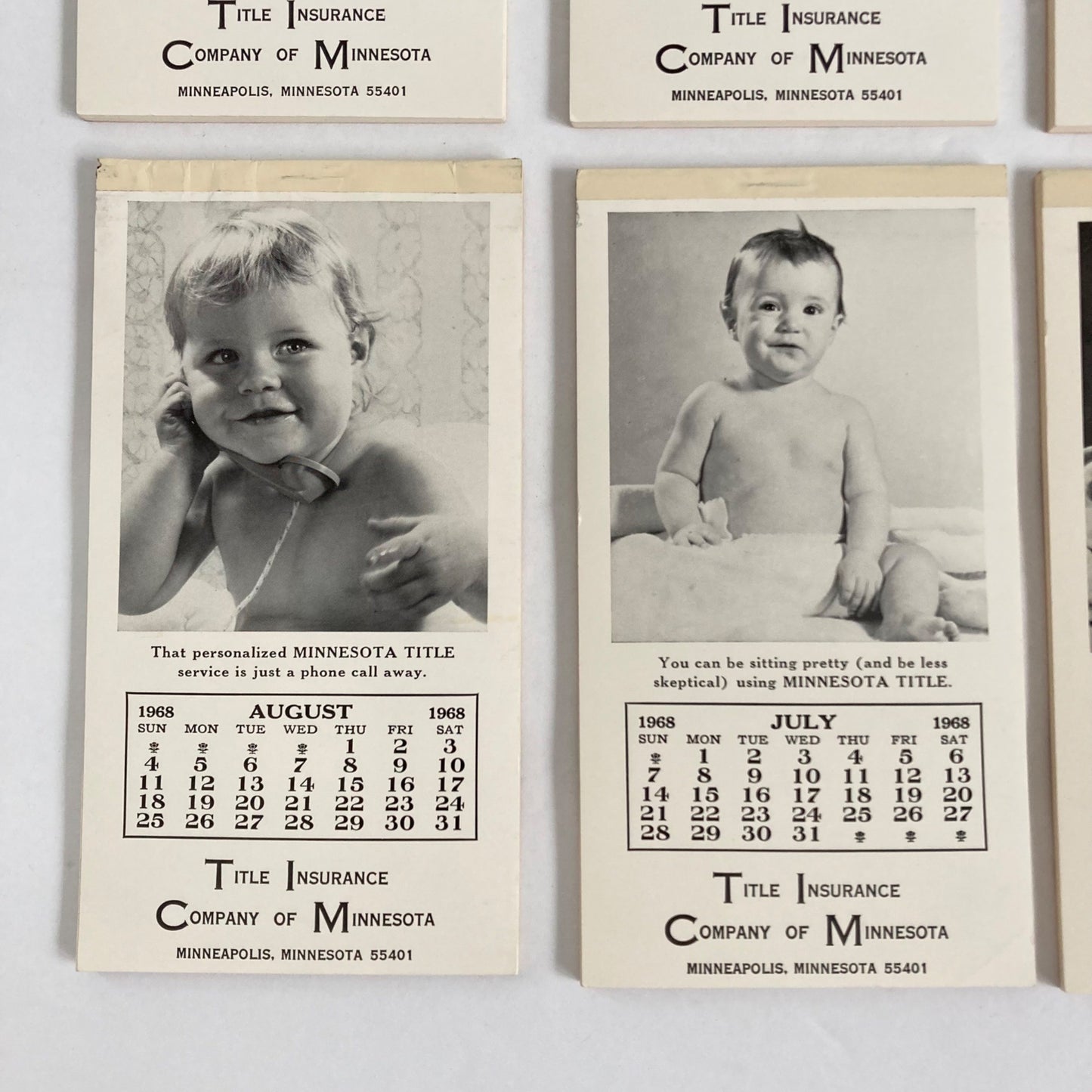 Vintage 1960's - 1970 Baby Photo Notepads Title Insurance Company of MN Advertising