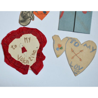 1930s Vintage HANDMADE OOAK Valentine Cards Unique Lot #3