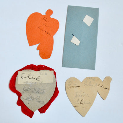 1930s Vintage HANDMADE OOAK Valentine Cards Unique Lot #3