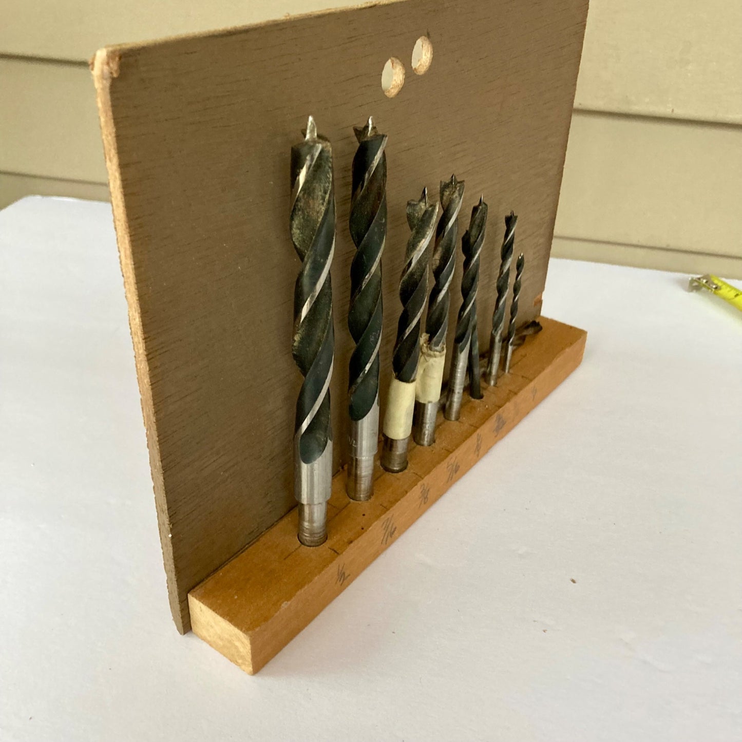 Lot 9 Vintage Drill Bit Set Stand Wood Drill