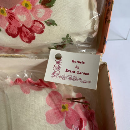 Vintage Heart Floral Sachets Set of 2 In Box