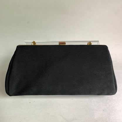 Vintage Black Frame Gold Chain 1950s 1960s Clutch