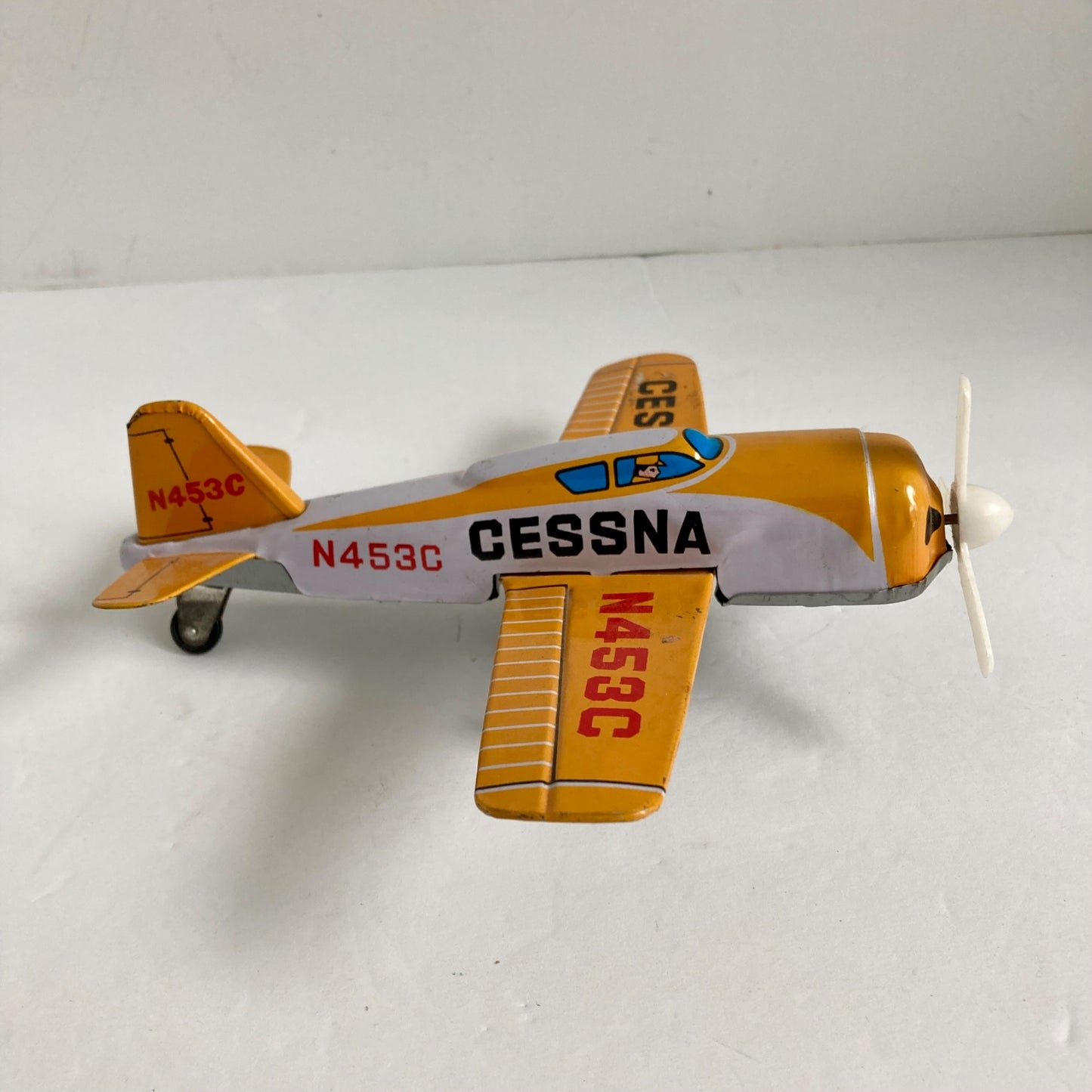 Vintage 1960's Japan Tin Cessna Airplane Friction Toy Plane