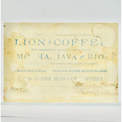 Lion Coffee Antique Victorian Trading Trade Card Kids Branch