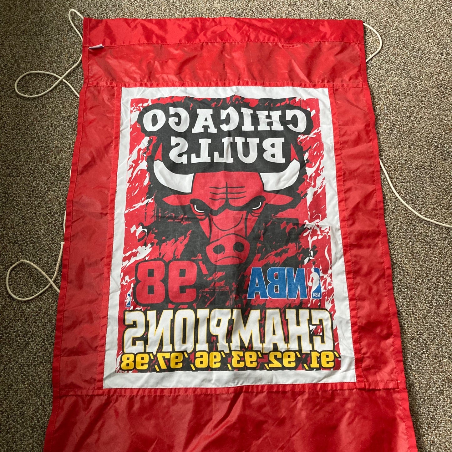 Vintage Chicago Bulls 6-Time Champions Banner Flag WinCraft 1998 91 92 93 96 97