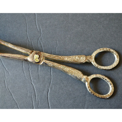Vintage Ornate Silver Bread Pastry Tongs