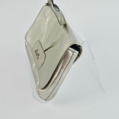 Coach Ashley Metallic Silver Leather Wristlet WITH HANGTAG