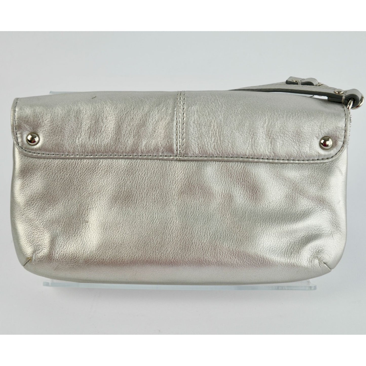 Coach Ashley Metallic Silver Leather Wristlet WITH HANGTAG