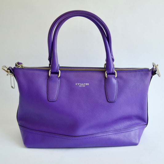 Coach 21132 Molly Purple Ultraviolet Leather Handbag NO CROSSBODY STRAP