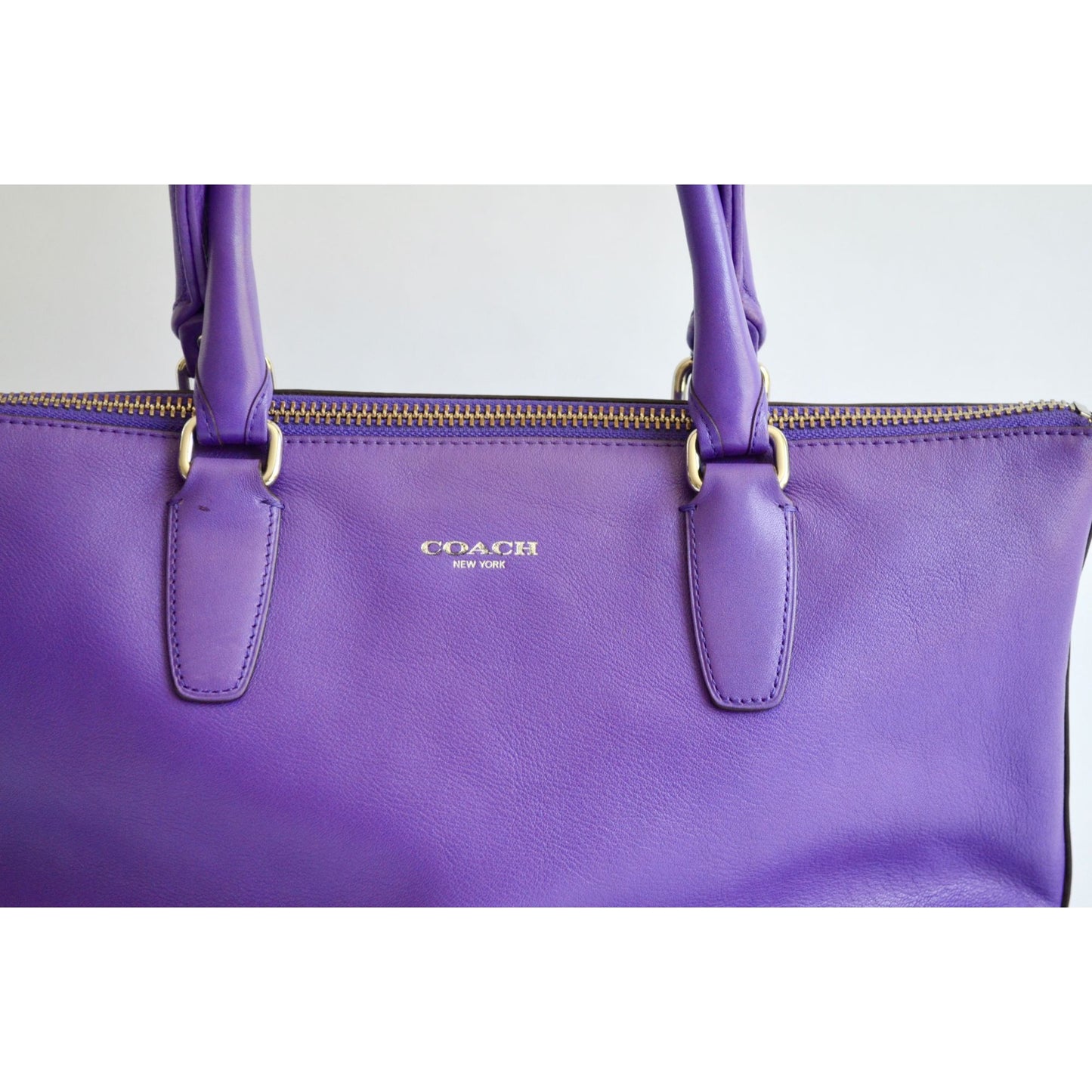 Coach 21132 Molly Purple Ultraviolet Leather Handbag NO CROSSBODY STRAP