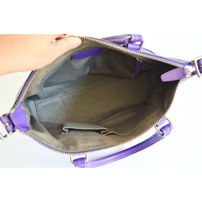 Coach 21132 Molly Purple Ultraviolet Leather Handbag NO CROSSBODY STRAP