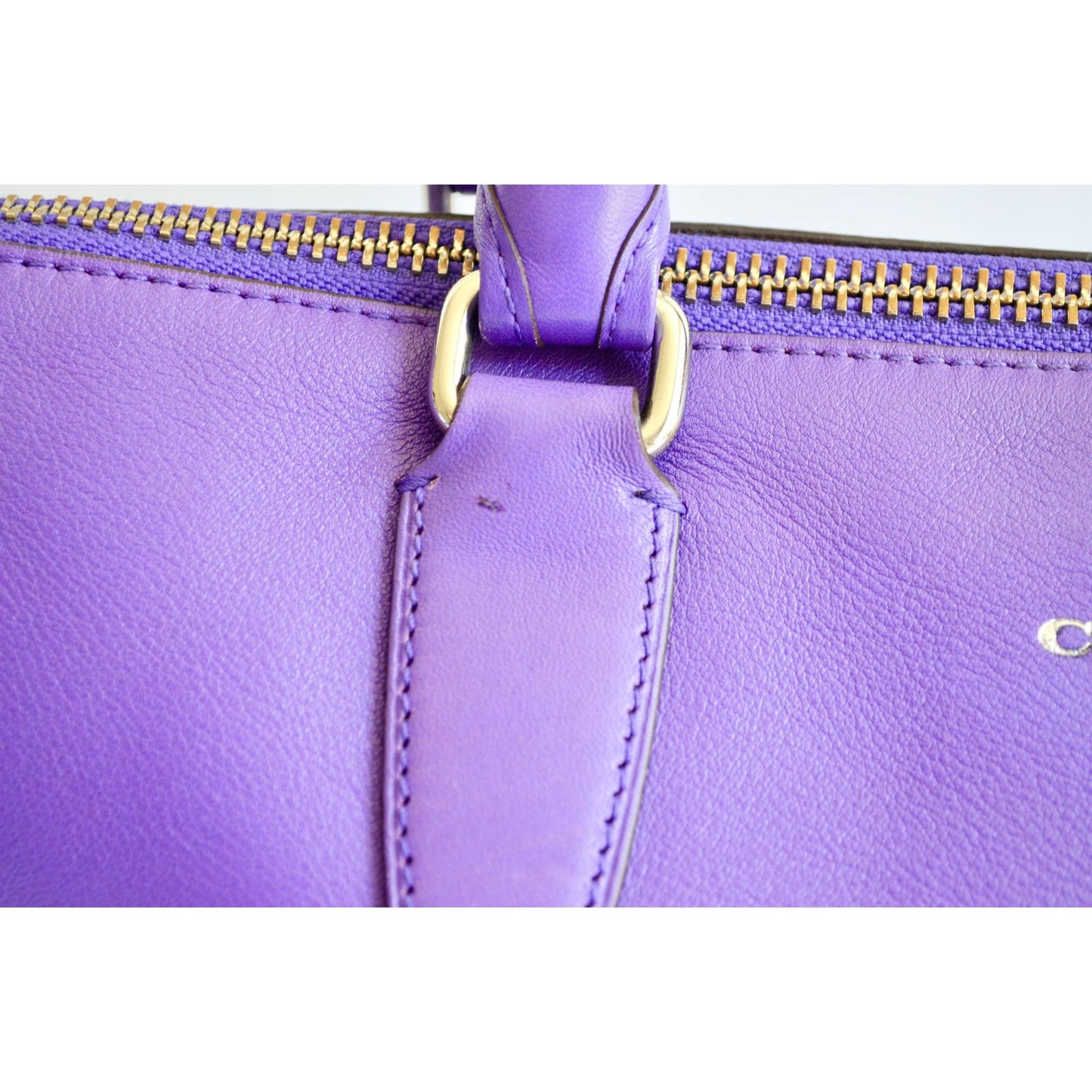 Coach 21132 Molly Purple Ultraviolet Leather Handbag NO CROSSBODY STRAP
