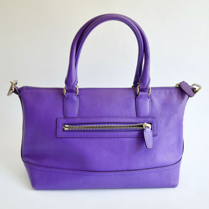 Coach 21132 Molly Purple Ultraviolet Leather Handbag NO CROSSBODY STRAP