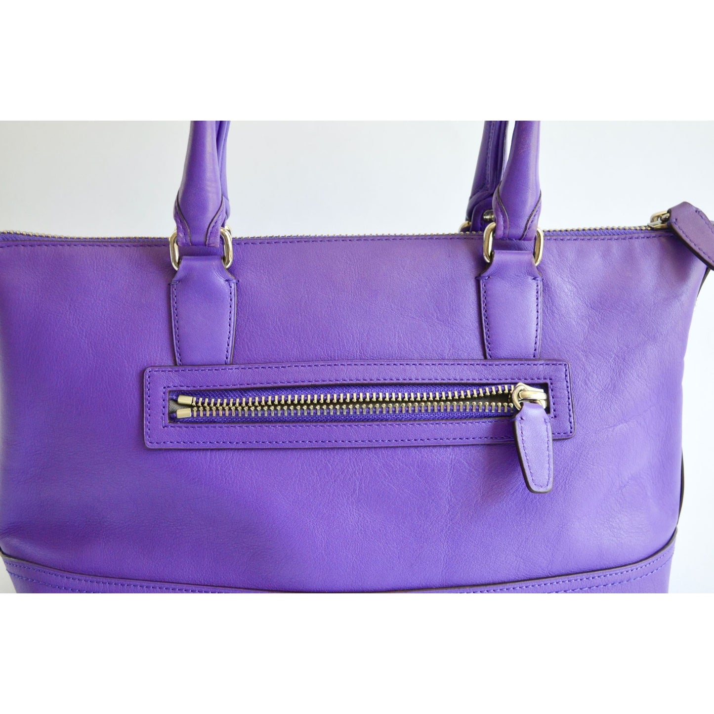 Coach 21132 Molly Purple Ultraviolet Leather Handbag NO CROSSBODY STRAP