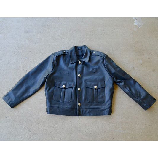 Vintage Nate's Leather Patrol Jacket Size XL Chicago Motorcycle Black CLEAN!
