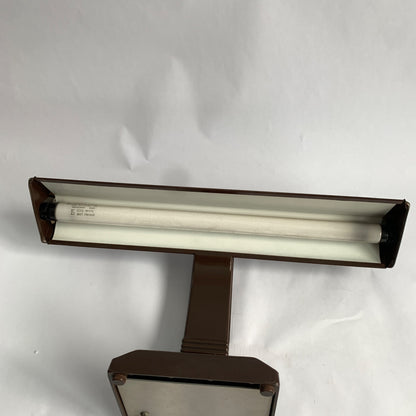 Vintage Lite Master Brown Metal Desk Lamp Wide WORKS!