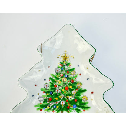 Salem Christmas Eve Tree Shaped Ceramic Plate with Hanger