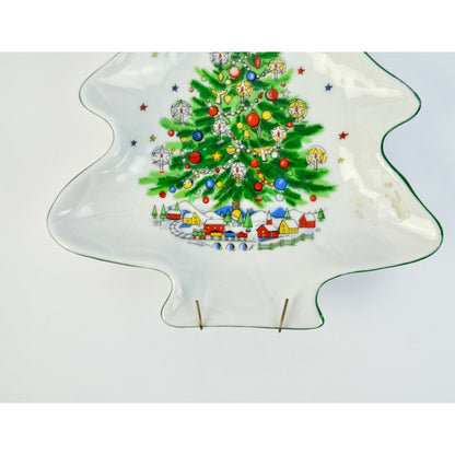 Salem Christmas Eve Tree Shaped Ceramic Plate with Hanger