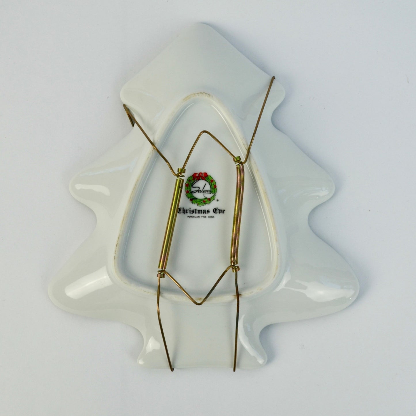 Salem Christmas Eve Tree Shaped Ceramic Plate with Hanger
