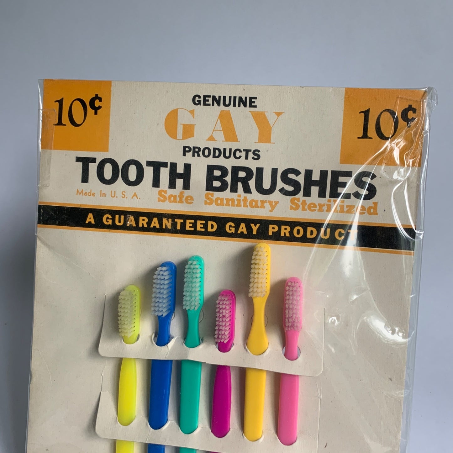 Genuine Gay Products Tooth Brushes Store Display Set of 6 Vintage New